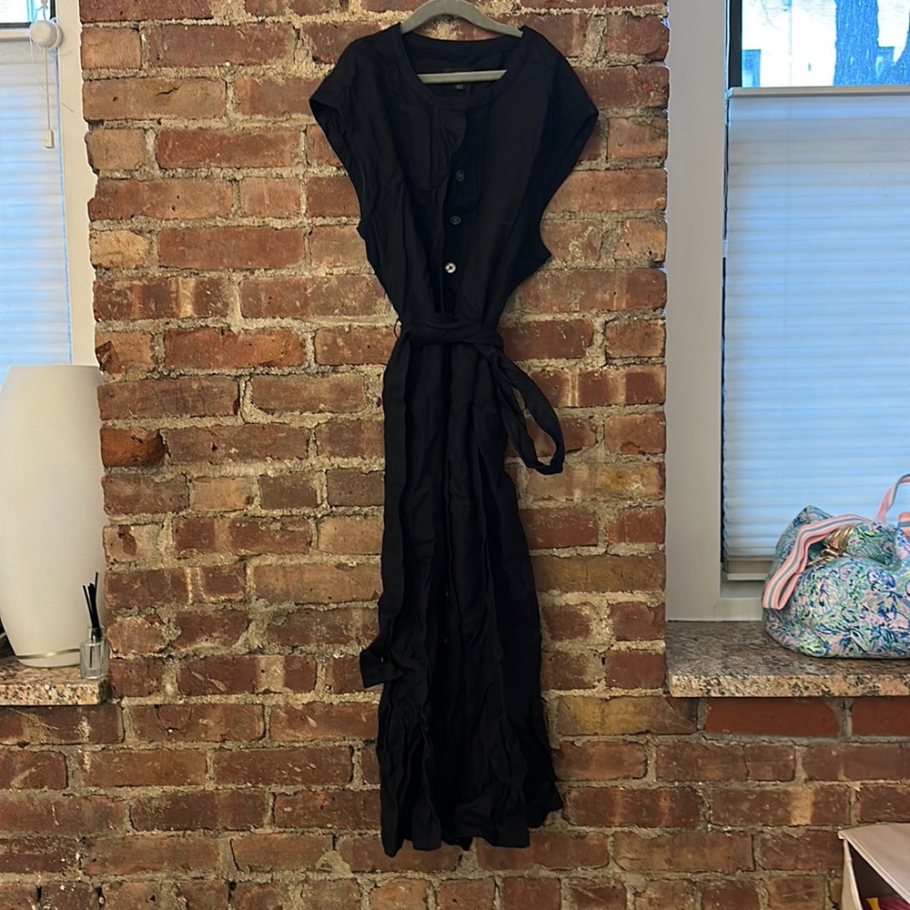 J. Crew Black button-up dress